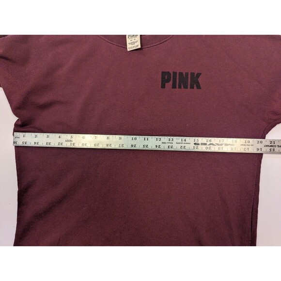 Pink Long Sleeve Light Sweater Womens XS Maroon Red Burgundy Love Pink - Picture 8 of 10